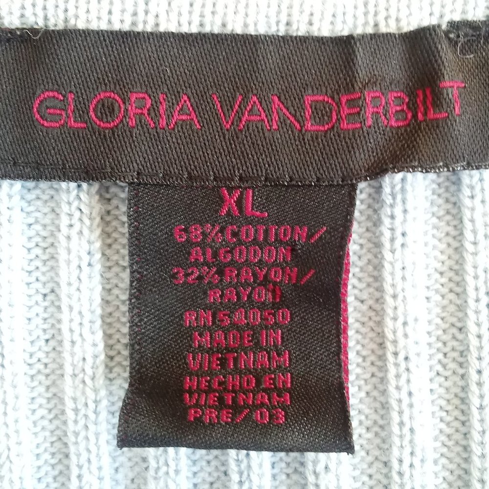 Gloria Vanderbilt Ice Blue Ribbed Shell - Picture 6 of 8